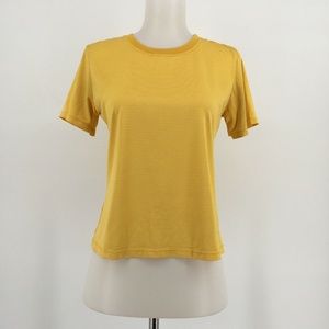 Patagonia Top Short Sleeve Crop Top Yellow Stripe